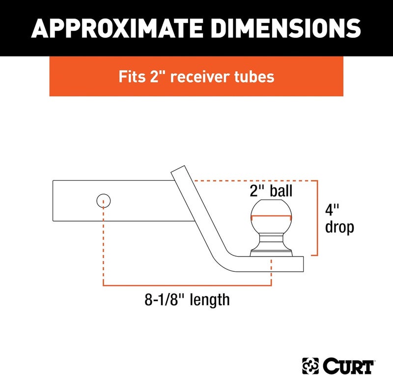CURT Fusion Trailer Hitch Mount with 2-Inch Ball - Image 2