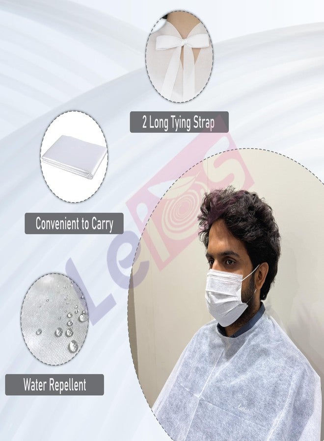 Leios مآزر قص الشعر للاستخدام مرة واحدة من ليوس - مئزر للجنسين للبالغين مناسب لصالونات الحلاقة، والمنتجعات الصحية، وتشذيب اللحية، والعناية بالبشرة، والعناية المنزلية (عبوة من 20 قطعة) - Image 5