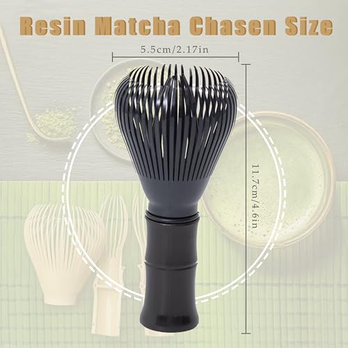 Sumsive Resin Matcha Whisk Traditional Japanese Chasen Matcha Tea Whisk Gifts for Tea Lovers Reusable Plastic Matcha Whisk for Authentic Tea Preparation (black) - Image 3