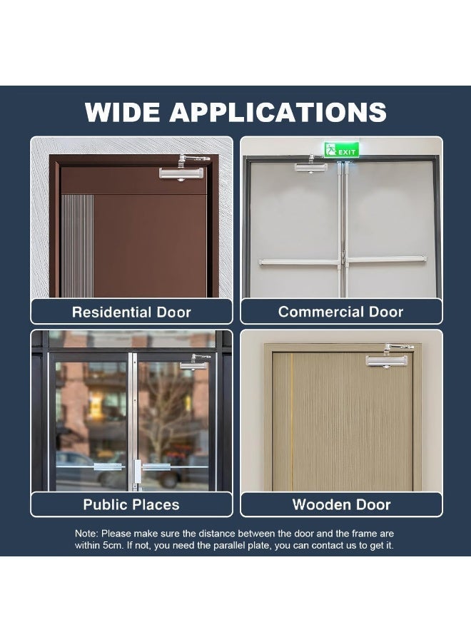 Automatic Door Closer Safety Spring Door Closer, Commercial Heavy Duty Gate Closer, Fire Rated Automatic Stopper, Adjustable Quiet Door Closer to Convert Hinged Door to Self-Closing, for 25-65kg Door - Image 5