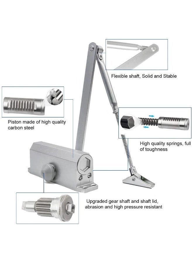 Automatic Door Closer Safety Spring Door Closer, Commercial Heavy Duty Gate Closer, Fire Rated Automatic Stopper, Adjustable Quiet Door Closer to Convert Hinged Door to Self-Closing, for 25-65kg Door - Image 1