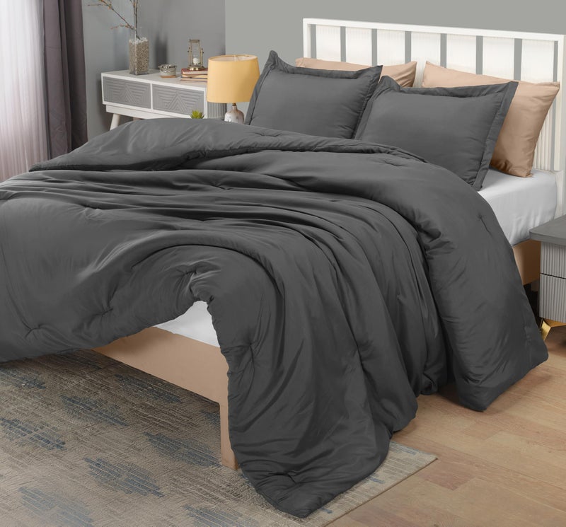 Utopia Bedding King Comforter Set Grey, Comforters King Size 3 Pieces Bedding Comforters Sets, Down Alternative Soft Bed Set, 1 Comforter (90 x 102 inches) 2 Pillow Shams (20 x 36 inches) - Image 1
