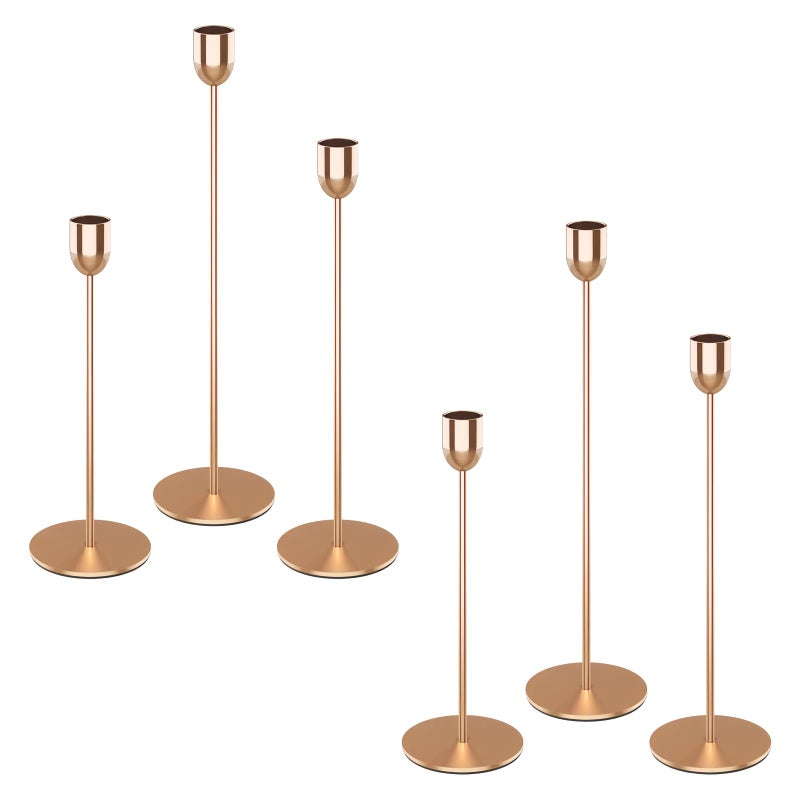 ChefBee Gold Candle Candlestick Holder - 3PCS Taper Candle Holders for Table Centerpiece Wedding Festive Decor, Tall Candle Sticks Holder Decor for Pillar Candles, Fit 3/4" Thick Tapered or Led Candle - Image 1