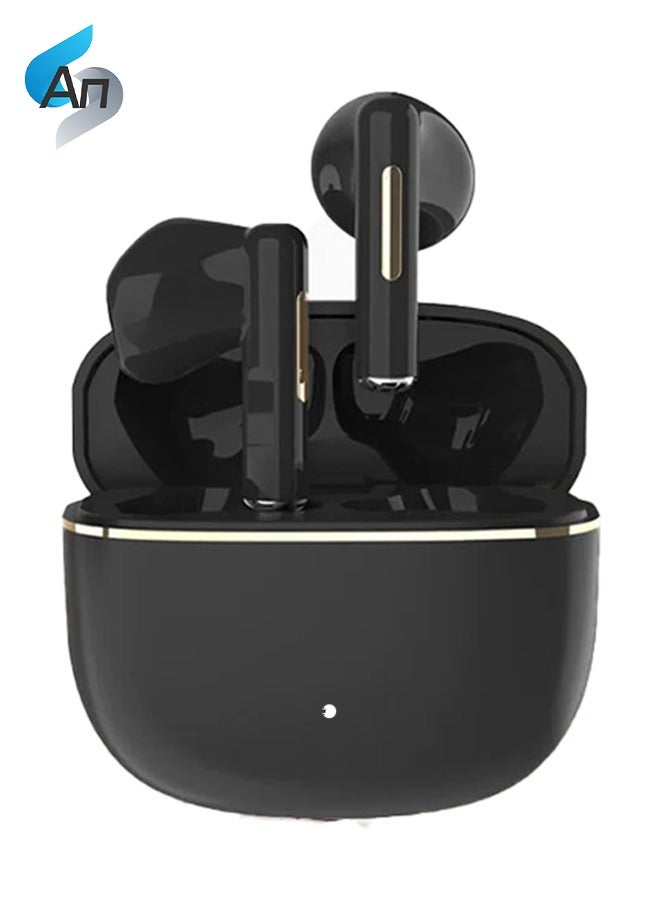 An Wireless Bluetooth Headphones, Wireless Semi-in-Ear Type, Intelligent Active Noise Cancellation, Water Resistance, USB-C Charging Case, Compatible with Android and iPhone Smartphones - Black  - Image 1