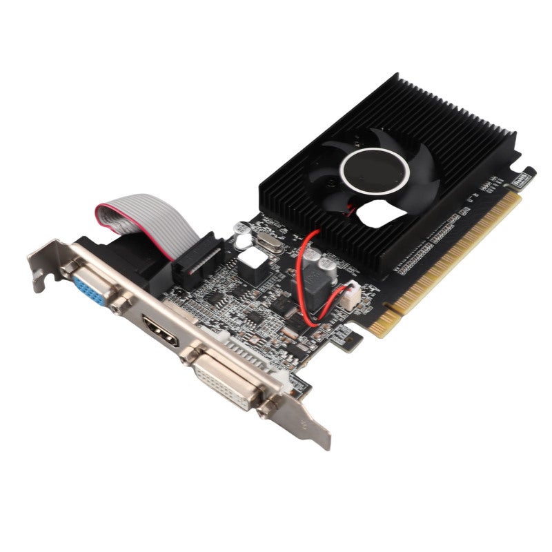بطاقة رسوميات GT210 سعة 1 جيجابايت DDR3 64 بت ذات ضوضاء منخفضة - بطاقة رسوميات حاسوب ثابتة الأداء للألعاب والاستخدامات المتعددة الوسائط على أجهزة الكمبيوتر المكتبية - Image 2