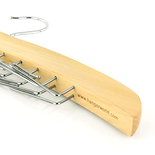HANGERWORLD VIBGYOR PRODUCTS Single Wooden Tie Hanger Organiser Rack Holds 24 Ties for Gift Idea , 1 Set - Image 4