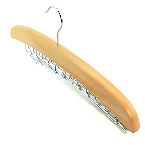 HANGERWORLD VIBGYOR PRODUCTS Single Wooden Tie Hanger Organiser Rack Holds 24 Ties for Gift Idea , 1 Set - Image 3