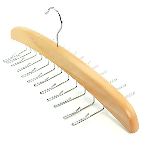 HANGERWORLD VIBGYOR PRODUCTS Single Wooden Tie Hanger Organiser Rack Holds 24 Ties for Gift Idea , 1 Set - Image 2