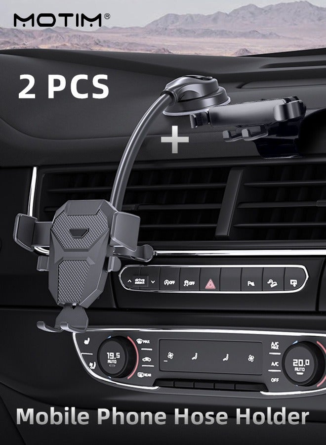 Motim 1 Pcs Gravity Car Phone Holder for Car Air Vent  Dashboard And 1 Pcs Long Arm Car Phone Holder Suction Cup Universal Mobile Holder - Image 1