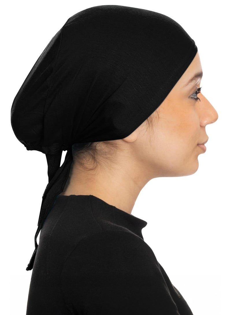AEENAA 12 Pieces Under Scarf Head Wraps for Women Tie-Back Turban Caps Soft Breathable Undercaps for Hijab Bonnet Head Cover- Mixed Colors May Vary - Image 2