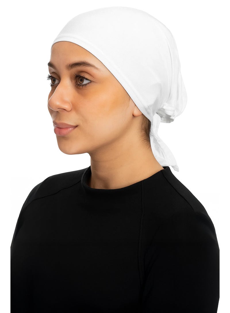 AEENAA 12 Pieces Under Scarf Head Wraps for Women Tie-Back Turban Caps Soft Breathable Undercaps for Hijab Bonnet Head Cover- Mixed Colors May Vary - Image 4