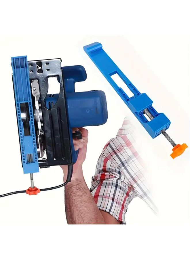 Blue Adjustable Router Jig Precision Woodworking Guide For Circular Saw Cutter - Image 3