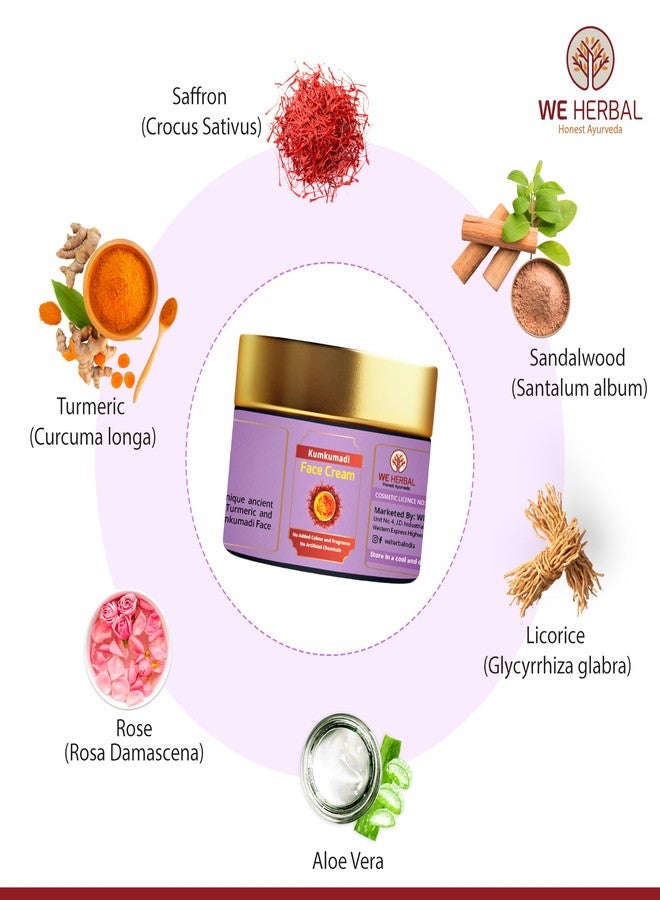 WE HERBAL مجموعة كومكومادي للعناية بالوجه لبشرة متألقة، بلسم منظف، مقشر، قناع، ماء ورد، كريم للوجه وزيت كومكومادي، لتفتيح البشرة وترطيبها ومكافحة علامات التقدم في السن مع أداة كانسا رولر مجانية، مجموعة كاملة للعناية بالبشرة - Image 3