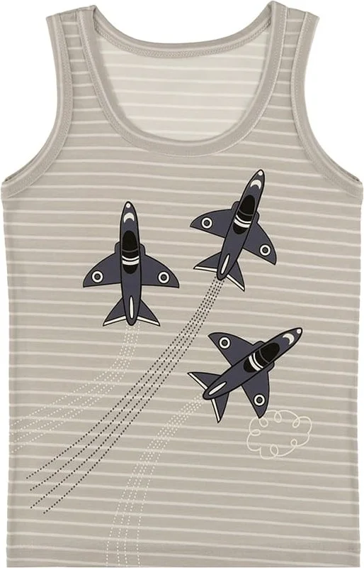 Donella 5-pack Color Aircraft Printed Boy Undershirt - 771147SU