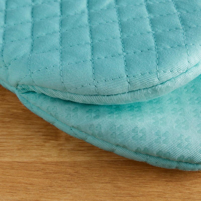 KitchenAid Asteroid Mini Oven Mitt  5.5""x8""  Aqua 2 Count - Image 3