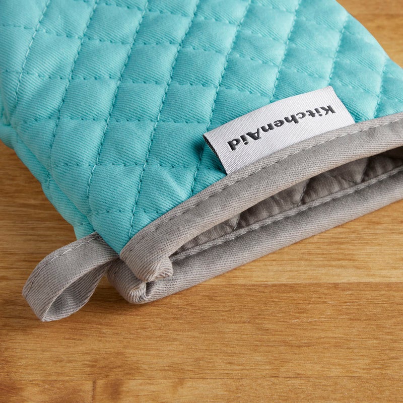 KitchenAid Asteroid Mini Oven Mitt  5.5""x8""  Aqua 2 Count - Image 4