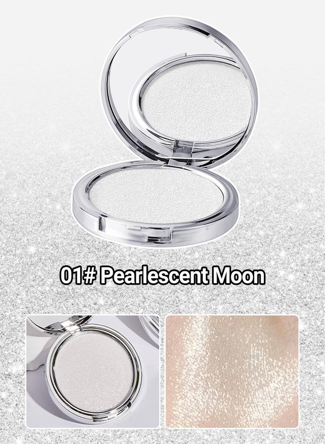 Erinde Shimmer Face Highlighter Makeup Powder, Cream to Powder Glow Finish, Lightweight & Healthy Radiance, Long Lasting Luminous Face Body Highlighter Makeup, 01 Pearlescent Moon - Image 3