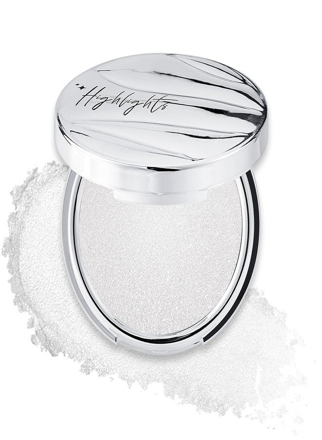 Erinde Shimmer Face Highlighter Makeup Powder, Cream to Powder Glow Finish, Lightweight & Healthy Radiance, Long Lasting Luminous Face Body Highlighter Makeup, 01 Pearlescent Moon - Image 1