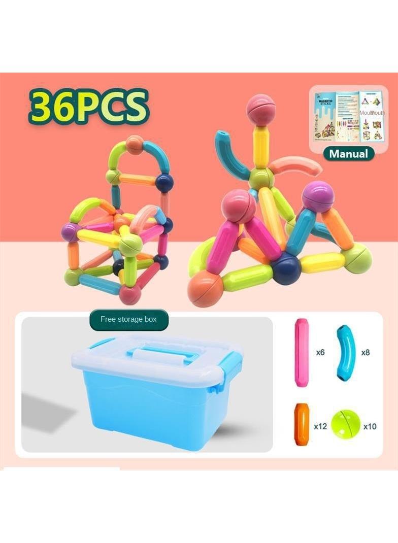 general 36-Piece Magnetic Toy Set Multicolor For Making Different Shapes 3+ Years Age Group - Image 1