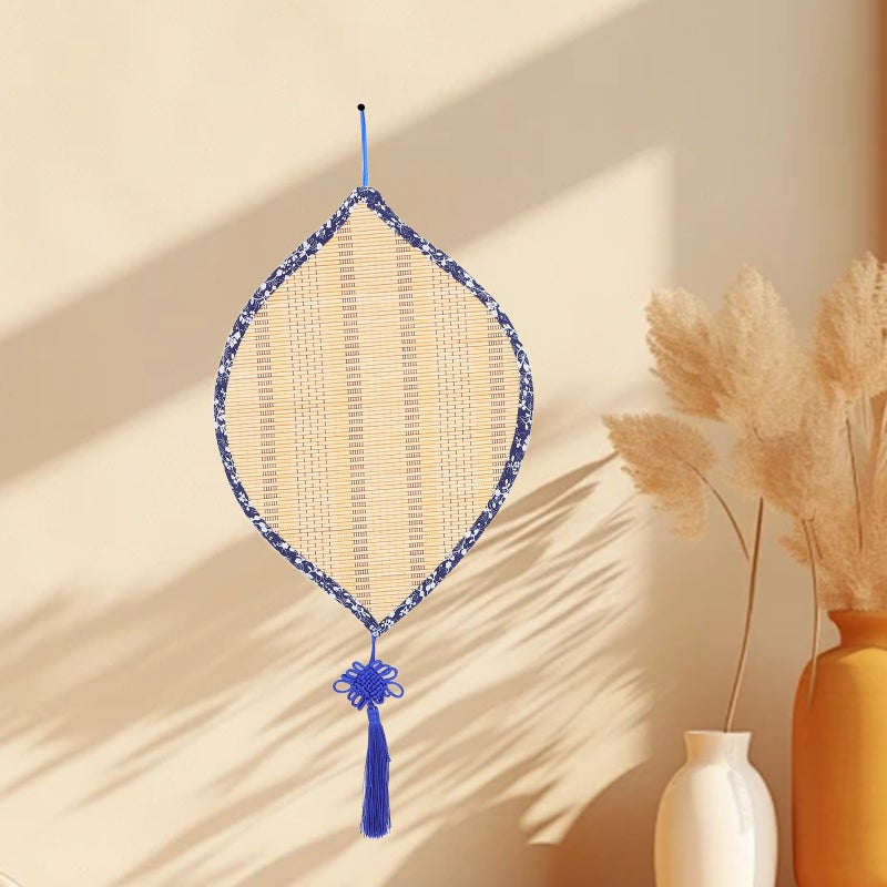 2pcs Leaf Shape Mat Wall Hanging Decor Sushi Rolling Mat With Floral Edging Boho Wall Hanging Pendant For Home Office Garden Teahouse - Image 3