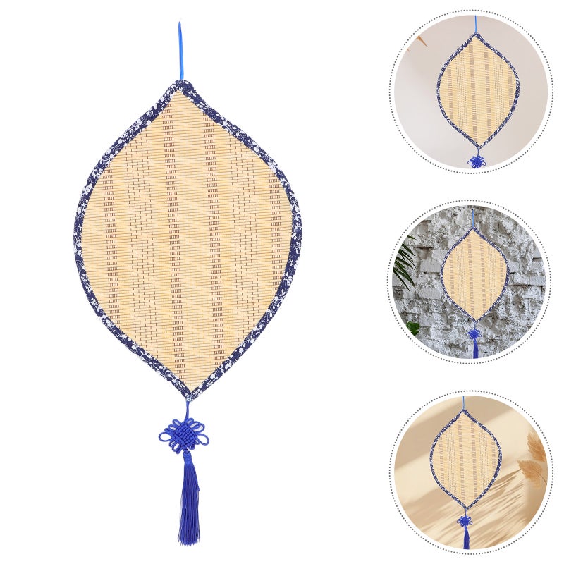2pcs Leaf Shape Mat Wall Hanging Decor Sushi Rolling Mat With Floral Edging Boho Wall Hanging Pendant For Home Office Garden Teahouse - Image 2