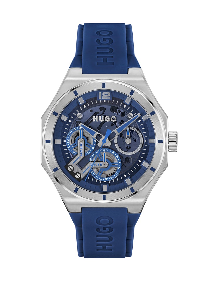 HUGO BOSS ROUND ANALOG MEN'S BLUE CASE WATCH - 1530375 - Image 3