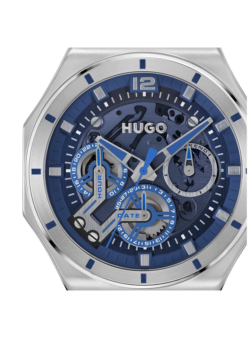 HUGO BOSS ROUND ANALOG MEN'S BLUE CASE WATCH - 1530375 - Image 4