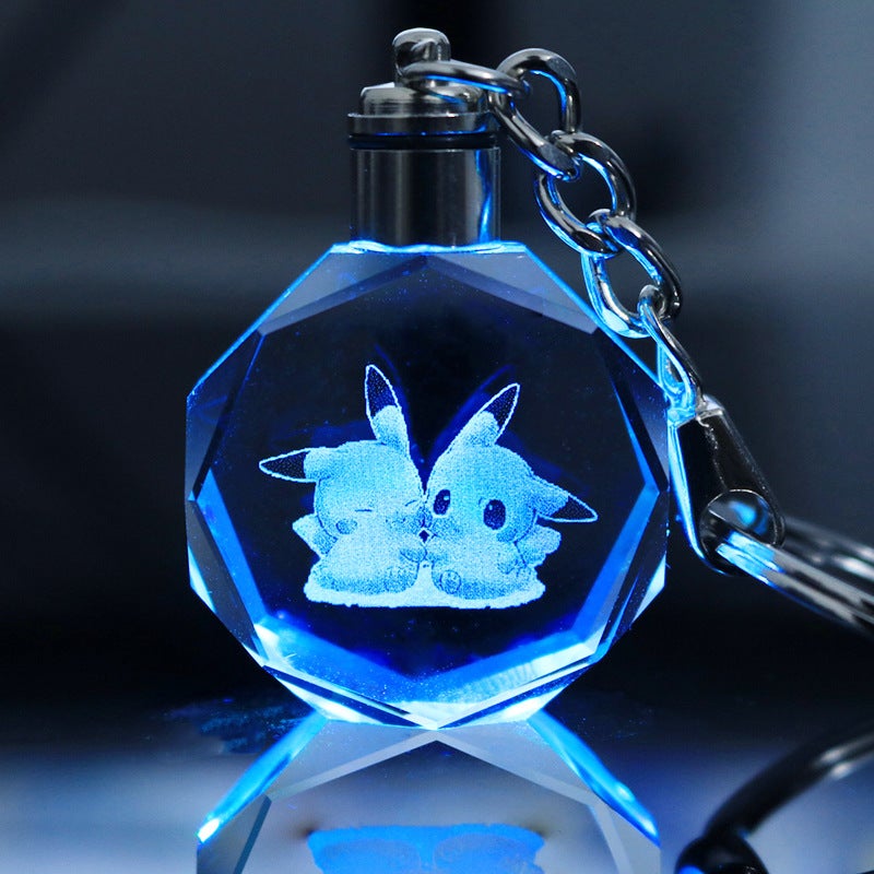 Pendant Keychain Peripheral Luminous Crystal Gift Can Be Engraved - Image 1