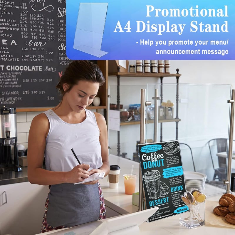 TPGP UMILKI Set of 5 A4 Inclined Table Display Stands - Transparent Acrylic Brochure Holders - Image 2