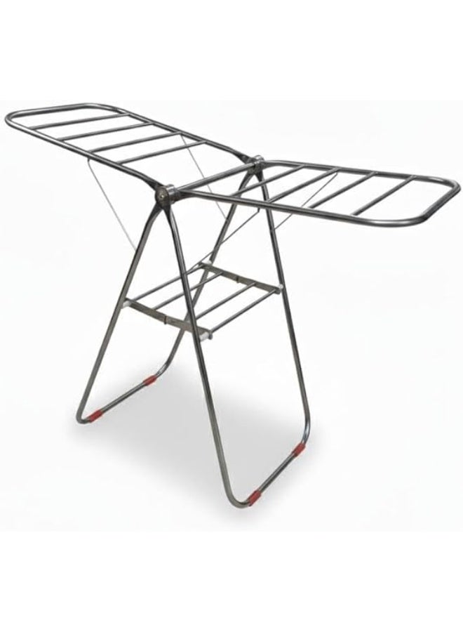 Spaceshoop Silver foldable stainless steel Clothes Drying Rack and Space Saving Indoor or Outdoor Laundry Rack - Image 1