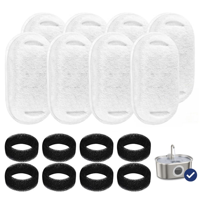PawsPik SS-01 Pet Water Fountain Replacement Filters, 8 - Pack - Image 1