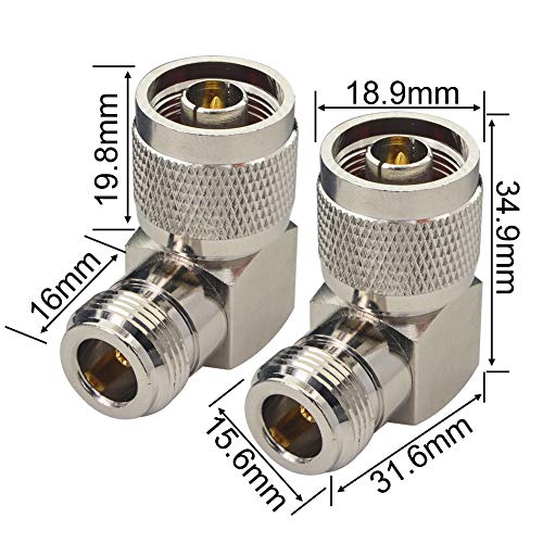 onelinkmore N Type Adapter N Male Coax Connectors Right Angle N Male to N Female RF Coax Adapter for 4G Antenna Ham Radio WiFi Antenna Cable Cell Phone Signal Booster Pack of 2 - Image 3