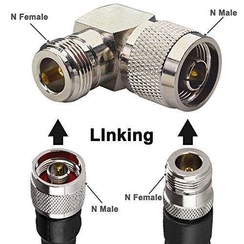 onelinkmore N Type Adapter N Male Coax Connectors Right Angle N Male to N Female RF Coax Adapter for 4G Antenna Ham Radio WiFi Antenna Cable Cell Phone Signal Booster Pack of 2 - Image 2