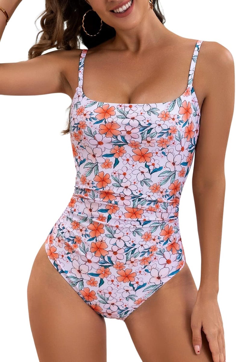Eomenie Women's One Piece Swimsuits Tummy Control Ruched Bathing Suit 1 Piece Swimwear - Image 1