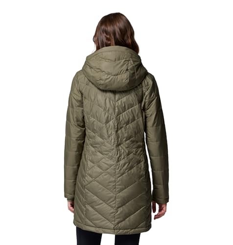 Columbia Womens Heavenly Long Hooded Puffer Jacket, Stone Green, X-Small - Image 2