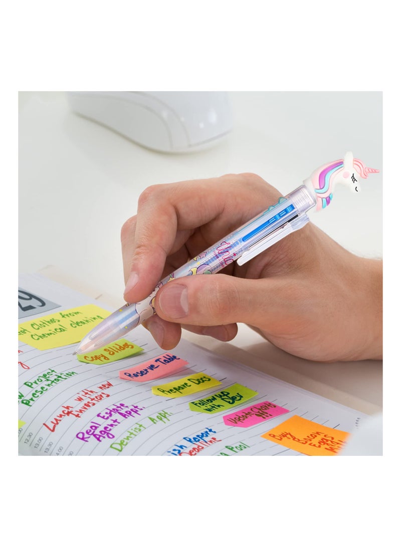 Excefore Multicolor Unicorn Pen, 16 Pcs Retractable Gel Ink Pen Unicorn Cute Pens 6 in 1 Multicolor Pen Unicorn Party Favors for Kids, Office, School Supplies - Image 5