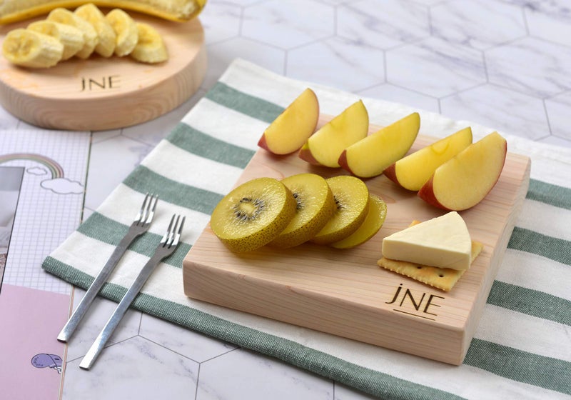 JNE Hinoki Cypress Wood Cutting Board, Cheese Board, Chopping Board, Serving Board for Wine, Crackers, Fruit. Housewarming, Wedding, Birthday gift. Trivet (Square-7x1.2) - Image 4