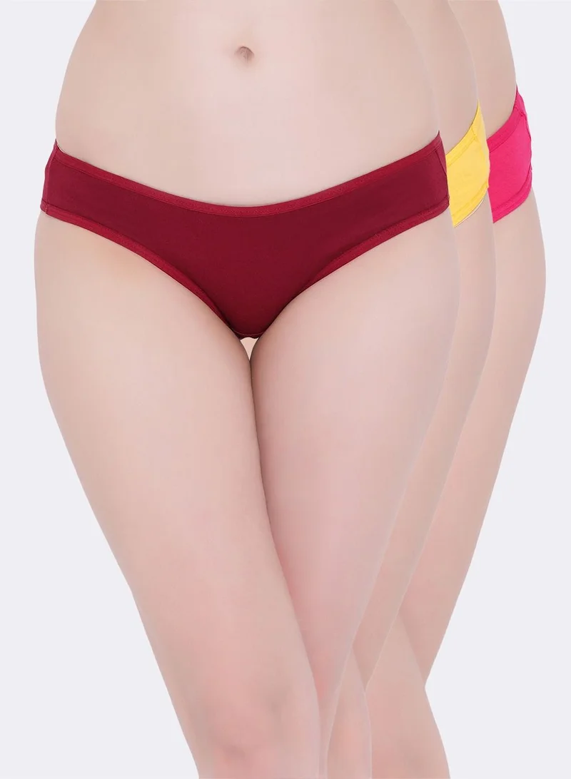 كلوفيا Clovia Pack of 3 Low Waist Bikini Panties - Cotton