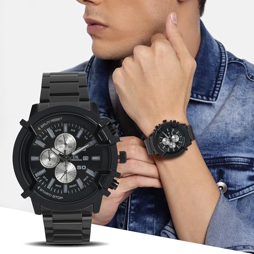 IIK COLLECTION Watch for Man Stainless Steel Chain|Long Battery Life with Long Lasting Polish Water Resistance| Trendy Design| Push Button Lock Durable Watch for Boys - Image 2