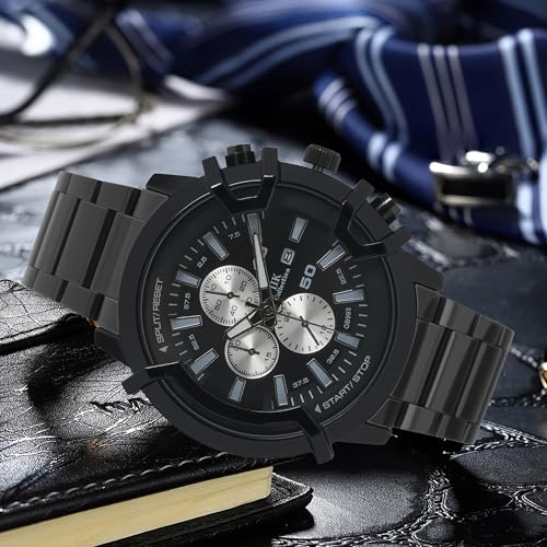 IIK COLLECTION Watch for Man Stainless Steel Chain|Long Battery Life with Long Lasting Polish Water Resistance| Trendy Design| Push Button Lock Durable Watch for Boys - Image 3