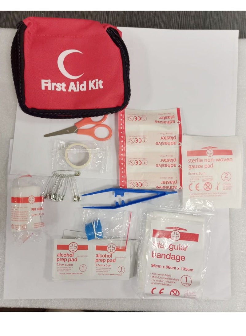 Yuwell Portable First Aid Kit Pouch With 13 Pieces Lightweight Small Emergency Bag Survival Kit For Emergencies At Home Outdoors Travel Car Camping Workplace Hiking And Survival  - Image 3