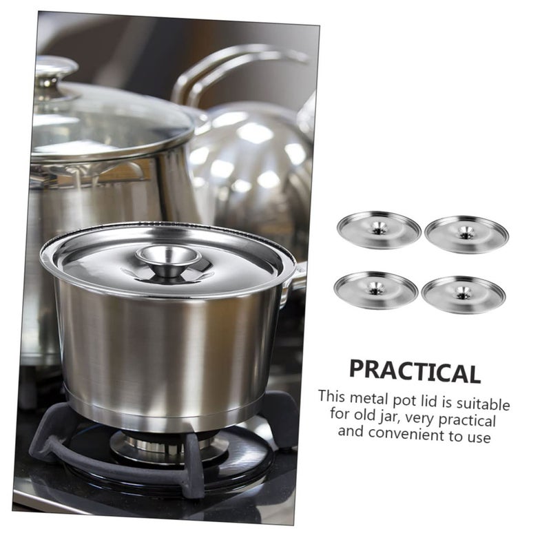 4pcs Stainless Steel Jar Lids Replacement for Cooking Oil and Seasoning Pots - Image 5