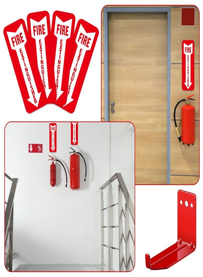 LEIFIDE Fire Extinguisher Holder for 5-40 lb Fire Extinguisher Wall Mount with Screws, Gaskets, Self Adhesive Safety Sticker Sign Wall Hook Universal(4 Pcs) - Image 4