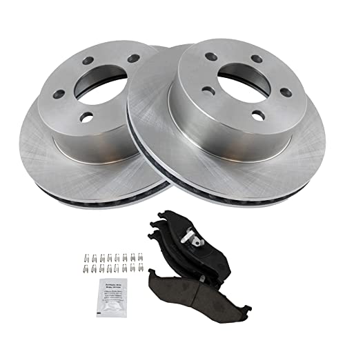 TRQ Front Ceramic Disc Brake Pad & Rotor Kit Set for Jeep Wrangler Cherokee - Image 2