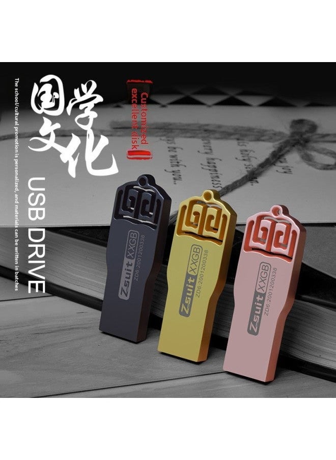 Storage Disk 64GB High Speed U Engraving System Making Computer USB 128G32g16g8 Chinese Style Usb3.0-Color:Standard Black-Capacity:1GB  - Image 2
