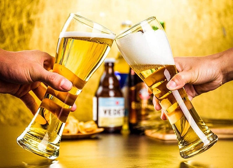 H K J House 450 ml Beer Glass Set of 4 Pcs Beer Pint Glass Craft Beer Glass Pilsner Glasses Beer Cup Cocktail Glass Gifts Beer Cups Mugs and Beer Glasses for Men  - Image 5