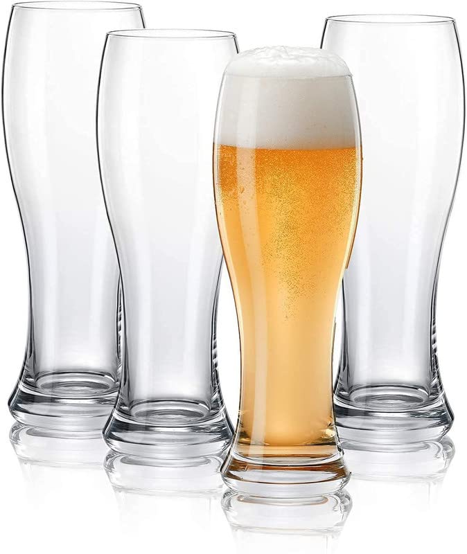 H K J House 450 ml Beer Glass Set of 4 Pcs Beer Pint Glass Craft Beer Glass Pilsner Glasses Beer Cup Cocktail Glass Gifts Beer Cups Mugs and Beer Glasses for Men  - Image 4