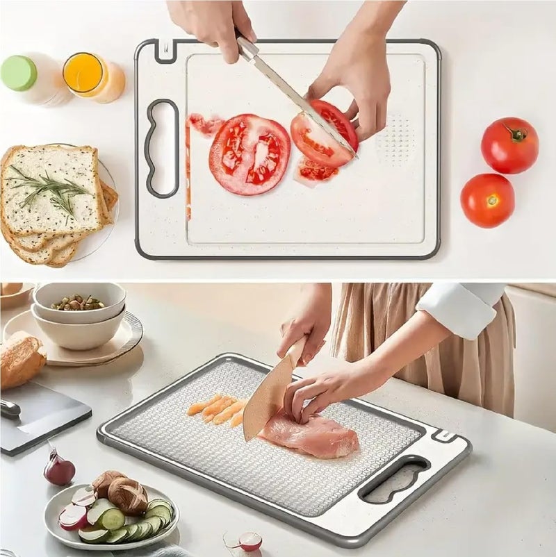 Winkelen Double Sided Cutting Board with Knife Sharpner | Titanium & Wheat Straw | Diamond Pattern Chopping Board for Kitchen | for Vegetables, Fruits Cutter, Meats | Food Grade Quality | 36 x 25 cm - Image 3