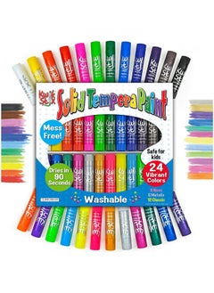 The Pencil Grip Kwik Stix Solid Tempera Paint Sticks 24 Colors Washable Paint Sticks For Kids Nontoxic Quick Drying Allergen Free Paint Sticks In Classic Metallic & Neon Colors Paint For Kids And Toddlers  - Image 1