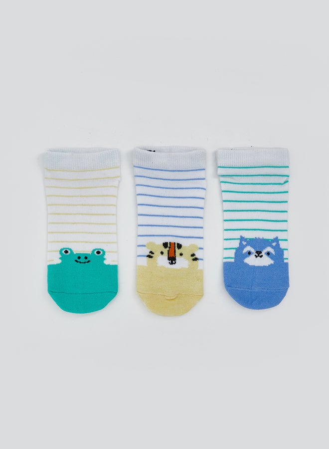 LC WAIKIKI Baby Boys' Printed Bootie Socks 3-pack - Image 1